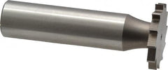 Made in USA - 7/8" Diam x 7/64" Face Width, High Speed Steel, 14 Teeth, Shank Connection Woodruff Keyseat Cutter - Uncoated, 2-5/32" OAL x 1/2" Shank, Straight Teeth - Americas Industrial Supply