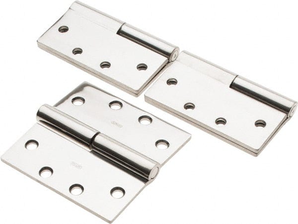 Stanley - 4-1/2" Long x 4-1/2" Wide 304 Stainless Steel Full Mortise Commercial Hinge - Americas Industrial Supply