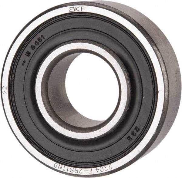 SKF - 17mm Bore Diam, 47mm OD, Double Seal Self Aligning Radial Ball Bearing - 19mm Wide, 2 Rows, Round Bore, 798 Lb Static Capacity, 3,280 Lb Dynamic Capacity - Americas Industrial Supply