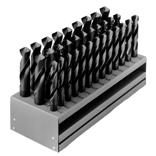 1/2-1 RHS / RHC HSS 118 Degree Radial Point 1/2″ Reduced Shank Silver & Deming Drill Set - Steam Oxide - Exact Industrial Supply
