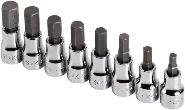 SK - 8 Piece 3/8" Drive Metric Hex Bit Socket Set - 5 to 12mm Hex - Americas Industrial Supply