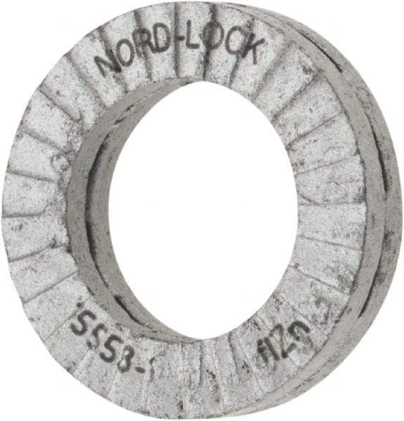 Nord-Lock - 1/4", 0.454" OD, Zinc Flake, Steel Wedge Lock Washer - Grade 2, 0.276 to 0.284" ID - Americas Industrial Supply