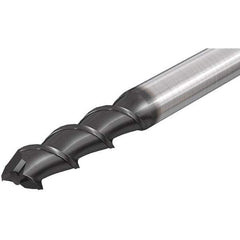 Iscar - 4mm, 11mm LOC, 4mm Shank Diam, 50mm OAL, 2 Flute, Solid Carbide Square End Mill - Single End, Uncoated, Spiral Flute, 55° Helix, Right Hand Cut, Right Hand Flute - Americas Industrial Supply