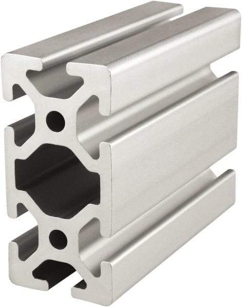 80/20 Inc. - 4 Meters Long x 40 mm Wide x 80 mm Deep, T-Slotted Aluminum Extrusion - Clear Anodized Finish - Americas Industrial Supply