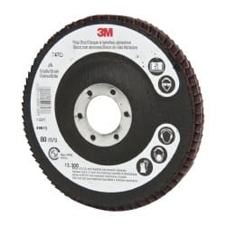 3M - 4-1/2" 36 Grit 7/8" Center Hole Type 27 Ceramic Flap Disc - Americas Industrial Supply