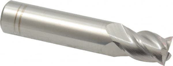 Accupro - 29/64", 5/8" LOC, 1/2" Shank Diam, 2-1/2" OAL, 4 Flute, Solid Carbide Square End Mill - Single End, Uncoated, Spiral Flute, 40° Helix, Centercutting, Right Hand Cut, Right Hand Flute - Americas Industrial Supply