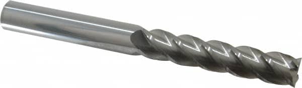 Accupro - 5/8", 3" LOC, 5/8" Shank Diam, 6" OAL, 4 Flute, Solid Carbide Square End Mill - Single End, Uncoated, Spiral Flute, 40° Helix, Centercutting, Right Hand Cut, Right Hand Flute - Americas Industrial Supply
