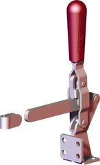 De-Sta-Co - 499 Lb Holding Capacity, Vertical Handle, Manual Hold Down Toggle Clamp - 57° Handle Movement, 90° Bar Opening, Solid Bar, Flanged Base, Carbon Steel - Americas Industrial Supply