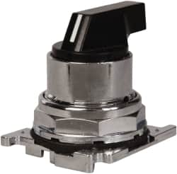 Eaton Cutler-Hammer - 30-1/2mm Mount Hole, 3 Position, Lever Operated, Selector Switch with Cam and Cap - Black, Maintained (MA) - Momentary (MO) - Americas Industrial Supply