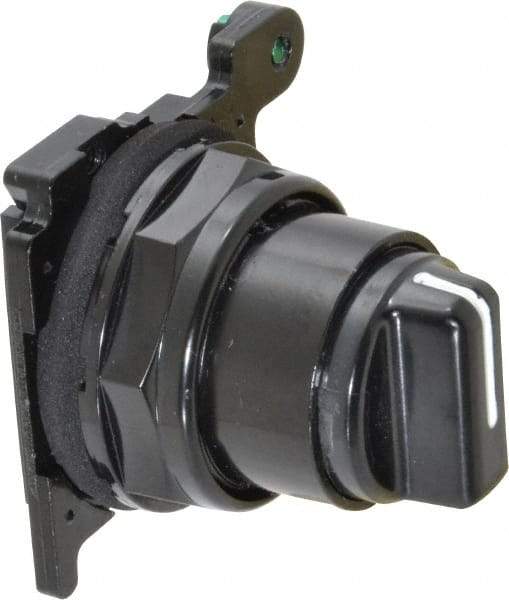 Eaton Cutler-Hammer - 30-1/2mm Mount Hole, 3 Position, Knob Operated, Selector Switch Only - Black, Maintained (MA), Corrosion Resistant, Oil and Watertight - Americas Industrial Supply