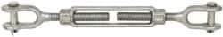 Made in USA - 5,200 Lb Load Limit, 3/4" Thread Diam, 6" Take Up, Steel Jaw & Jaw Turnbuckle - 17" Closed Length - Americas Industrial Supply