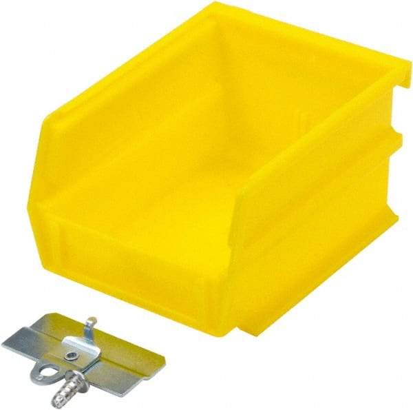 Triton - 5-3/8" Deep, Yellow Polypropylene Hopper Stacking Bin - 3" High x 4-1/8" Wide x 5-3/8" Long - Americas Industrial Supply