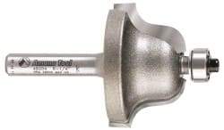 Amana Tool - 1-3/8" Cut Diam, 13/16" Length of Cut, 2 Flute Profiling Edge Profile Router Bit - Carbide-Tipped, 1/4" Shank Diam, 2-1/4" OAL, Uncoated - Americas Industrial Supply