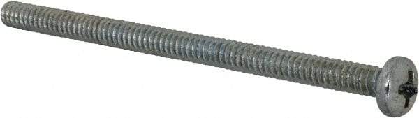 Value Collection - #6-32 UNC, 2-1/2" Length Under Head Phillips Drive Machine Screw - Pan Head, Grade 2 Steel, Zinc-Plated Finish, Without Washer - Americas Industrial Supply