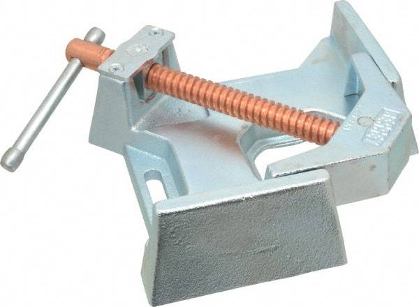 Bessey - Fixed Angle, 2 Axes, 1-3/8" Jaw Height, 7" Max Capacity, Cast Iron Angle & Corner Clamp - 90° Clamping Angle, 3-1/2" Throat Depth - Americas Industrial Supply