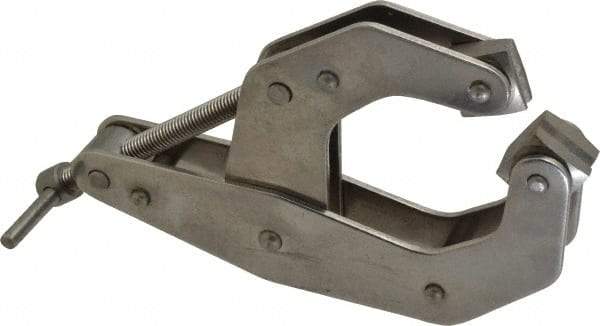 Kant Twist - 1,500 Lb, 4-1/2" Max Opening, 2-1/4" Open Throat Depth, 2-1/2" Closed Throat Depth, Cantilever Clamp - Stainless Steel Jaw, T-Handle, 7" OAL, 6-3/4" Max Width - Americas Industrial Supply