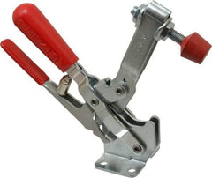 De-Sta-Co - 600 Lb Holding Capacity, Vertical Handle, Manual Hold Down Toggle Clamp - 58° Handle Movement, 103° Bar Opening, U-Bar, Flanged Base, Electro-Plated Zinc, Carbon Steel - Americas Industrial Supply