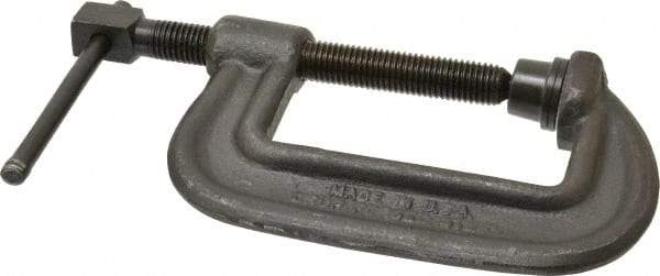 Wilton - Heavy-Duty 4" Max Opening, 2-1/4" Throat Depth, Forged Steel Standard C-Clamp - 10,000 Lb Capacity, 0" Min Opening, Standard Throat Depth, Cold Drawn Steel Screw - Americas Industrial Supply