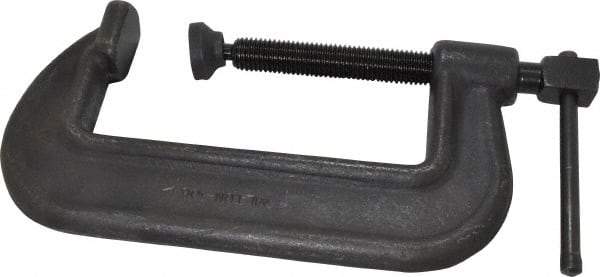 Wilton - Heavy-Duty 6" Max Opening, 2-1/2" Throat Depth, Forged Steel Standard C-Clamp - 11,250 Lb Capacity, 2" Min Opening, Standard Throat Depth, Cold Drawn Steel Screw - Americas Industrial Supply