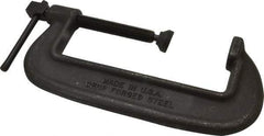 Wilton - Heavy-Duty 8" Max Opening, 2-3/4" Throat Depth, Forged Steel Standard C-Clamp - 12,500 Lb Capacity, 4" Min Opening, Standard Throat Depth, Cold Drawn Steel Screw - Americas Industrial Supply
