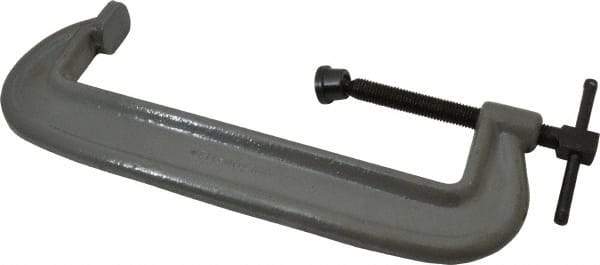 Wilton - Heavy-Duty 12" Max Opening, 2-15/16" Throat Depth, Forged Steel Standard C-Clamp - 15,000 Lb Capacity, 8" Min Opening, Standard Throat Depth, Cold Drawn Steel Screw - Americas Industrial Supply