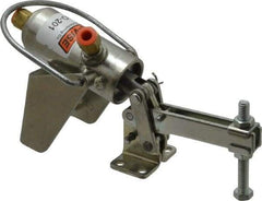 Lapeer - 200 Lb Inner Hold Capacity, Horiz Mount, Air Power Hold-Down Toggle Clamp - 1/8 NPTF Port, 110° Bar Opening, 1-3/8" Height Under Bar - Americas Industrial Supply