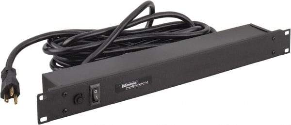 Wiremold - 6 Outlets, 120 Volts, 20 Amps, 15' Cord, Power Outlet Strip - Rack Mount, 6 Back NEMA Configuration, 19" Strip, cULus Recognized - Americas Industrial Supply