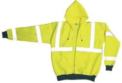 OccuNomix - Size M General Purpose & High Visibility Sweatshirt - Yellow, Polyester, Zipper Closure, 37 to 39" Chest - Americas Industrial Supply