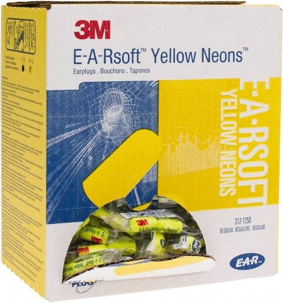 3M - Disposable, Uncorded, 33 dB Earplugs - Yellow, 200 Pairs - Americas Industrial Supply