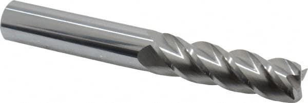 Accupro - 5/8", 4 Flute, Single End, Solid Carbide, 0.02" Corner Radius End Mill - 4-5/8" OAL, 40° Helix, Right Hand Flute, 2-1/8" LOC, Right Hand Cut - Americas Industrial Supply