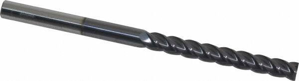 Accupro - 3/8", 4 Flute, Single End, Solid Carbide, 0.01" Corner Radius End Mill - 6" OAL, 40° Helix, Right Hand Flute, 3" LOC, Right Hand Cut - Americas Industrial Supply