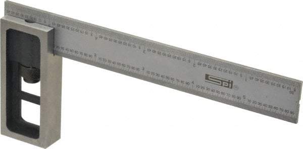 SPI - 6 Inch Long, 16R Double Square - 1/100, 1/64, 1/50 and 1/32 Inch Graduation, Hardened Steel - Americas Industrial Supply