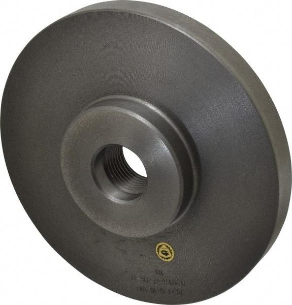 Bison - Adapter Back Plate for 8" Diam Self Centering Lathe Chucks - 1-1/2 - 8 Mount, 1-1/2" Through Hole Diam, 3.583mm ID, 8.11" OD, 0.866" Flange Height, Cast Iron - Americas Industrial Supply