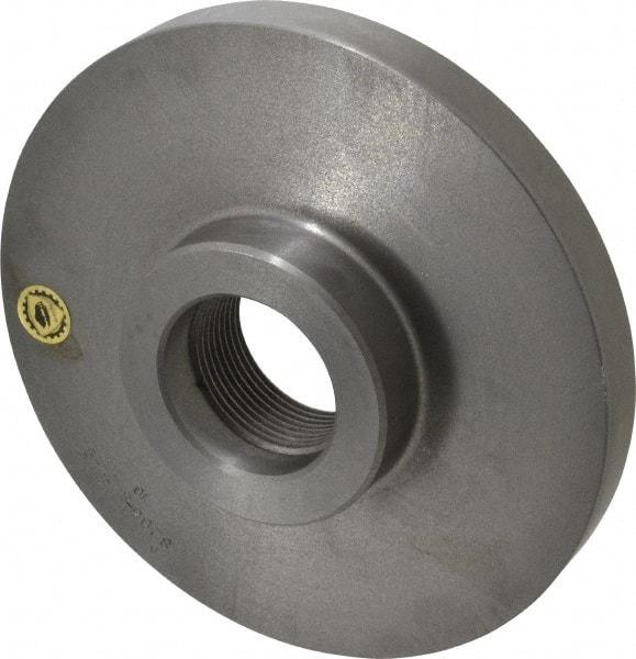 Bison - Adapter Back Plate for 8" Diam Self Centering Lathe Chucks - 2-1/4 - 8 Mount, 2-1/4" Through Hole Diam, 3.583mm ID, 8.11" OD, 0.866" Flange Height, Cast Iron - Americas Industrial Supply