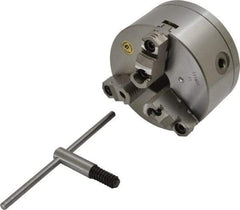 Bison - 3 Jaws, 6" Diam, Self Centering Manual Lathe Chuck - 1-1/2 - 8" Spindle Mount, Reversible, 3,000 Max RPM, 1.5748" Through Hole Diam, 0.0008" Axial Runout, 0.0012" Radial Runout, Cast Iron - Americas Industrial Supply