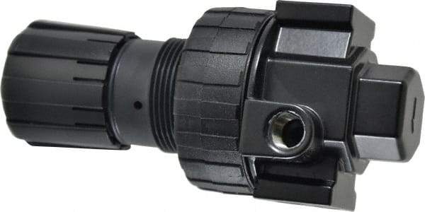 Parker - 1/4 NPT Port, 53 CFM, Zinc Compact Regulator - 2 to 125 psi Range, 250 Max psi Supply Pressure, 1/4" Gauge Port Thread, 2.81" Wide x 6.08" High - Americas Industrial Supply
