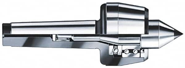 Rohm - MT5 Taper Shank, 3.54" Head Diam Carbide Tipped Live Center - 3,000 Max RPM, 2.76" Head Length, 1.5748" Point Diam, 1.988" Point Len, 2,200 Lb Max Workpc, 10.18" OAL, Standard Point - Americas Industrial Supply
