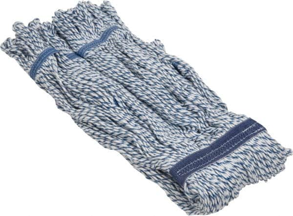 PRO-SOURCE - 1-1/4" White Head Band, Small Synthetic Loop End Mop Head - 4 Ply, Clamp Jaw Connection, Use for Finishing - Americas Industrial Supply