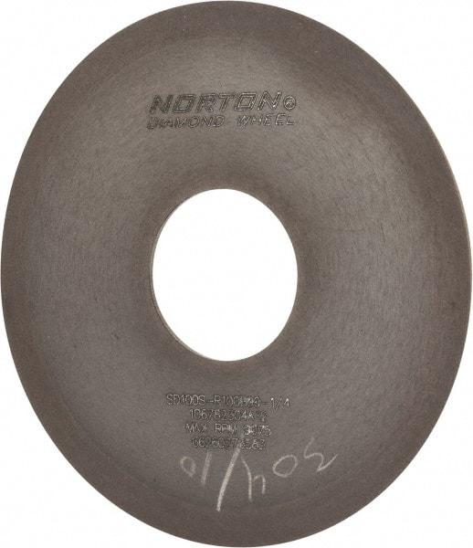 Norton - 4" Diam x 1-1/4" Hole x 1/16" Thick, 100 Grit Surface Grinding Wheel - Diamond, Type 1A1, Fine Grade, Resinoid Bond - Americas Industrial Supply