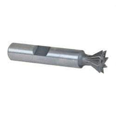 Keo - 1/2" Diam x 7/32" Width of Cut, 60° Included Angle, Cobalt Dovetail Cutter - 3/8" Shank Diam, 2-1/8" Overall Length, Weldon Flat, Uncoated - Americas Industrial Supply