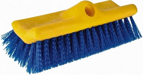 Rubbermaid - 2" Bristle Length, Polypropylene Scrub Brush - 10" OAL, Blue, Plastic Block - Americas Industrial Supply