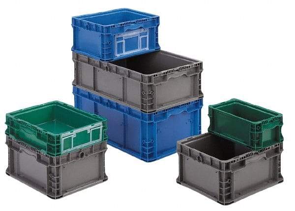 Orbis - 40 Lb Load Capacity Gray Polyethylene Tote Container - Stacking, 12" Long x 15" Wide x 5" High - Americas Industrial Supply