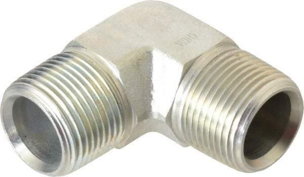Parker - 3/4 Male Thread, Zinc Plated Steel Industrial Pipe 90° Male Elbow - MNPTF, 4,000 psi - Americas Industrial Supply