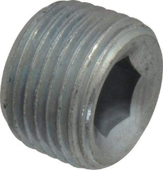 Parker - 3/8 Male Thread, Zinc Plated Steel Industrial Pipe Hollow Hex Plug - MNPTF, 6,000 psi - Americas Industrial Supply