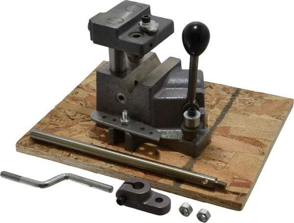 Heinrich - 1/8 to 3/4" Vee Capacity, Manual Cross Hole Jig - 9-1/4" Long x 6-1/16" Wide x 5-1/4" High, 5/16 & 1/2" ID of Furnished Liners - Americas Industrial Supply