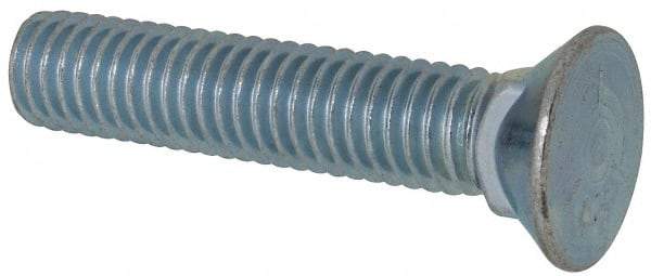 Value Collection - 7/16-14 UNC, 2-1/4" OAL, Steel Plow Bolt - Zinc-Plated Finish, Grade 5 - Americas Industrial Supply