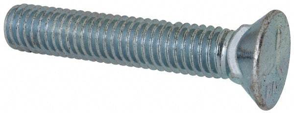 Value Collection - 7/16-14 UNC, 2-1/2" OAL, Steel Plow Bolt - Zinc-Plated Finish, Grade 5 - Americas Industrial Supply