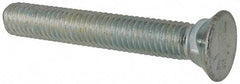 Value Collection - 7/16-14 UNC, 3" OAL, Steel Plow Bolt - Zinc-Plated Finish, Grade 5 - Americas Industrial Supply