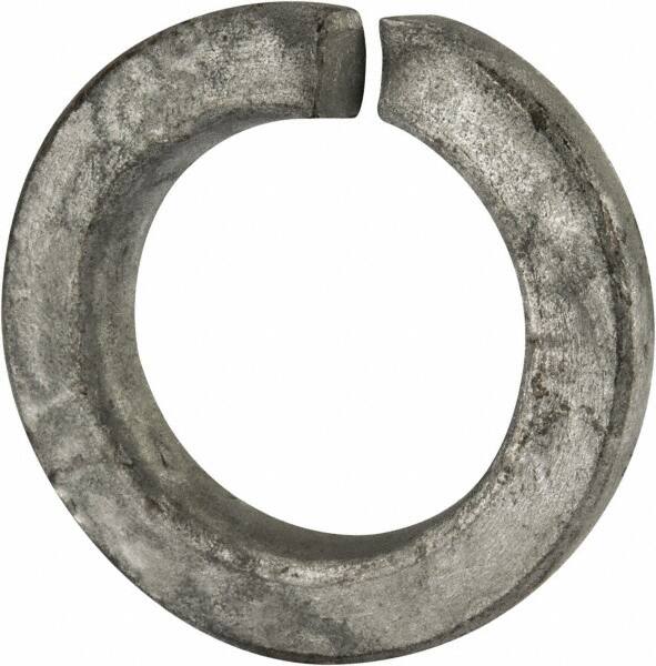 Value Collection - 1-3/8", 1.379" ID, 0.344" Thick Split Lock Washer - Grade 2 Steel, Hot Dipped Galvanized Finish, 1.379" Min ID, 1.408" Max ID, 2.219" Max OD - Americas Industrial Supply