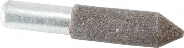 Grier Abrasives - 5/8" Diam 90 Grit 60° Included Angle Center Lap - Aluminum Oxide, Fine Grade, Extra Hard Density, Shank Mounted - Americas Industrial Supply